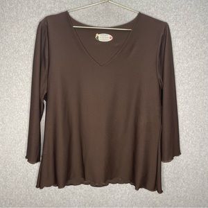 Spanx Bod-a-Bing Secret Slimming Crepe 3/4 Sleeve Top